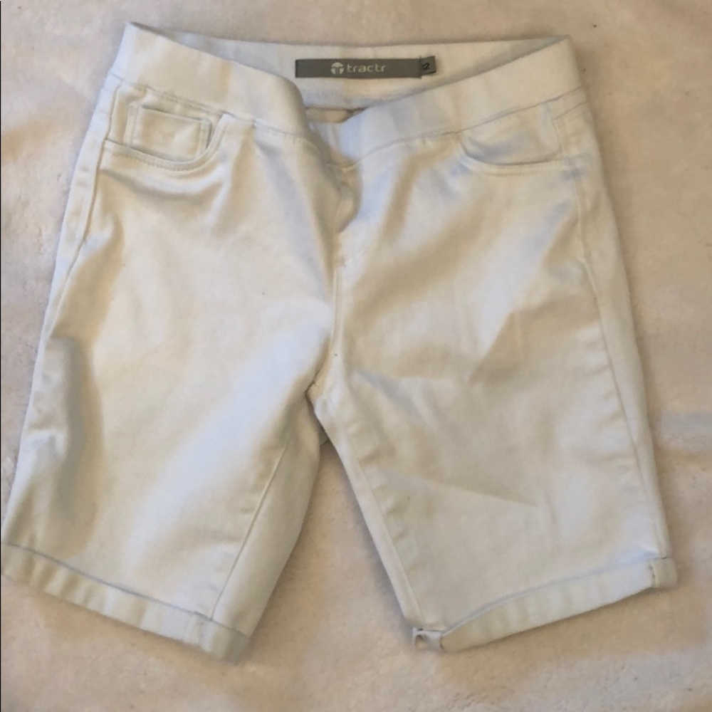 Girls tractr, white denim shorts